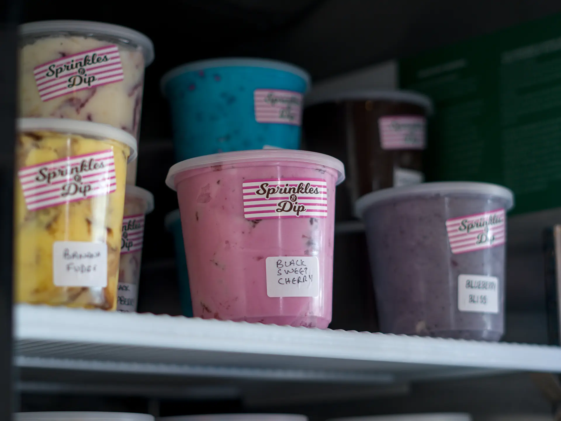 Tubs of ice cream.